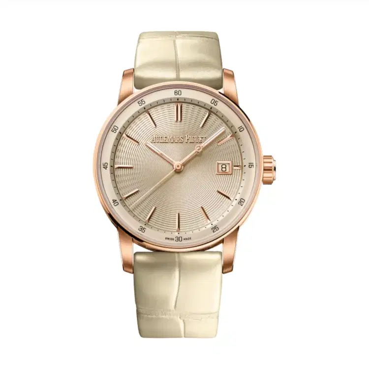 Audemars Piguet 77410OR.OO.A825CR.01 Code 11.59 Ivory Dial Beige Alligator Strap Watch-Hover-Image