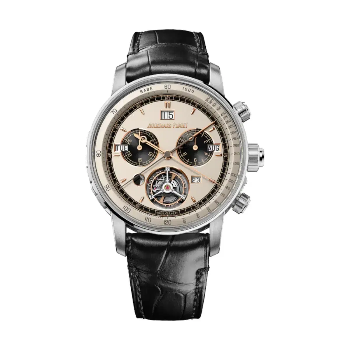 Audemars Piguet 26398BC.OO.D002CR.04 Code 11.59 Black Dial Black Alligator Watch