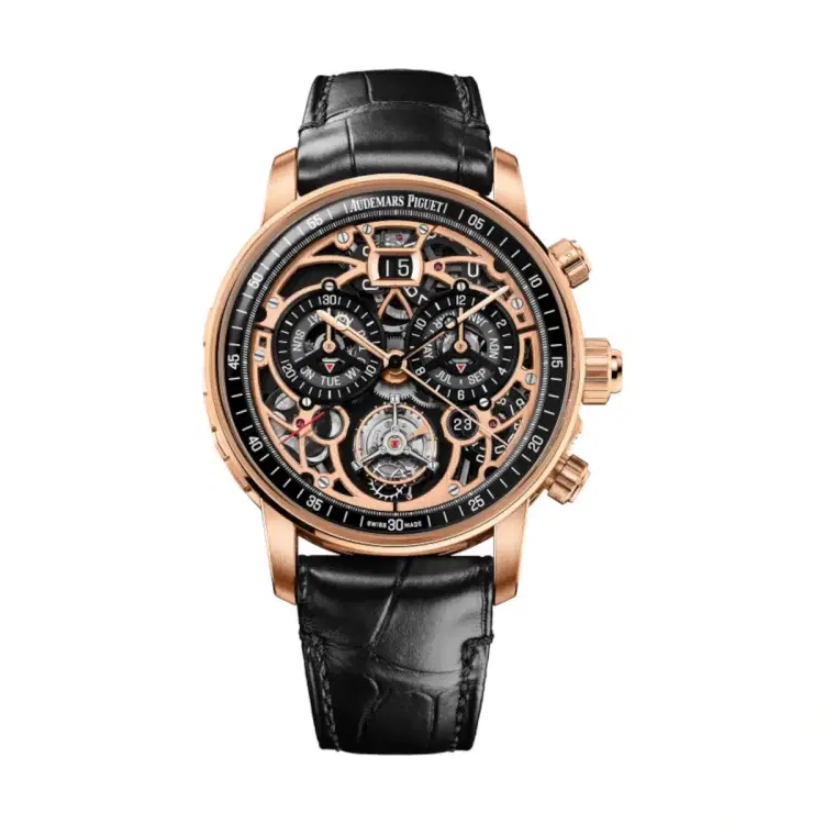 Audemars Piguet 26398OR.OO.D002CR.99 Code 11.59 Gold NAC Dial Black Alligator Watch-Hover-Image