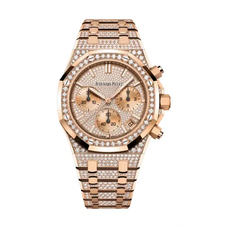 Audemars Piguet 26242OR.ZZ.1322OR.02 Royal Oak Diamond Dial Pink Gold Bracelet Watch-Hover-Image