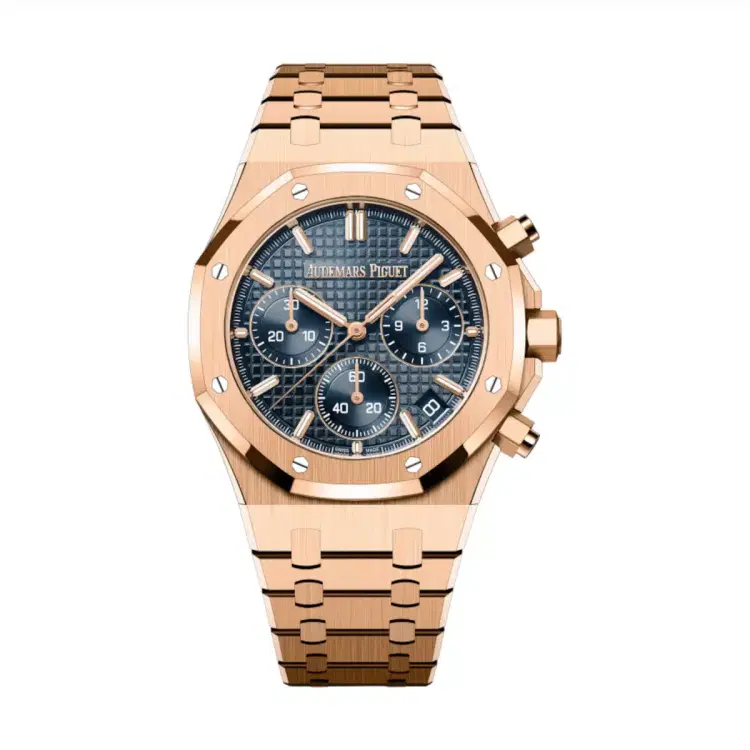 Audemars Piguet 26240OR.OO.1320OR.05 Royal Oak Blue Dial Pink Gold Bracelet Watch-Hover-Image