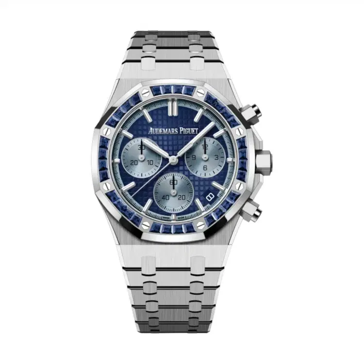 Audemars Piguet 26240BC.SS.1320BC.01 Royal Oak Blue Dial White Gold Bracelet Watch-Hover-Image