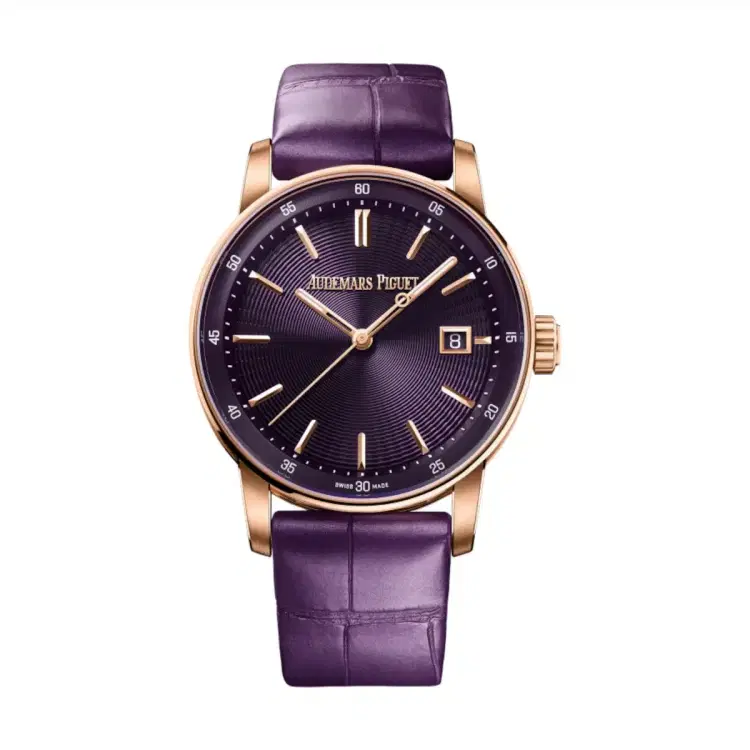 Audemars Piguet 77410OR.OO.A623CR.01 Code 11.59 Purple Dial Purple Leather Strap Watch-Hover-Image