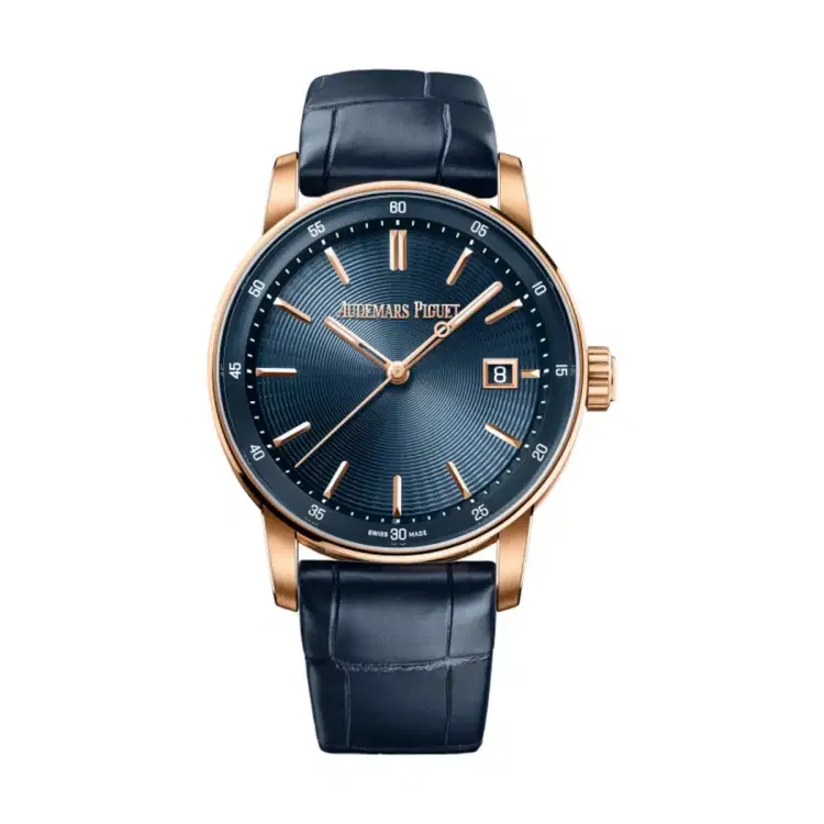 Audemars Piguet 77410OR.OO.A342CR.01 Code 11.59 Blue Dial Blue Leather Strap Watch-Hover-Image