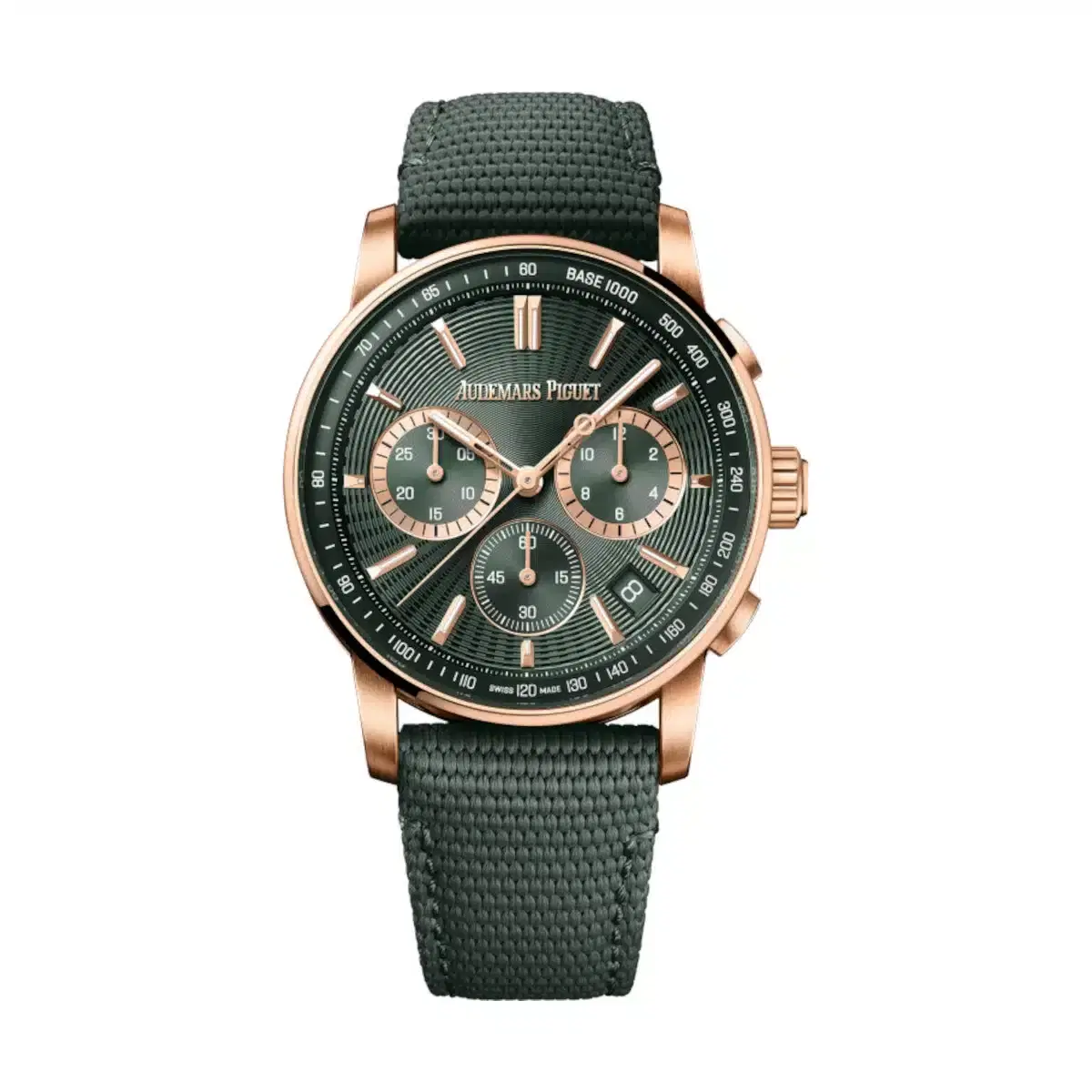 Audemars Piguet 26393OR.OO.A056KB.01 Code 11.59 Green Dial Green Rubber Strap Watch