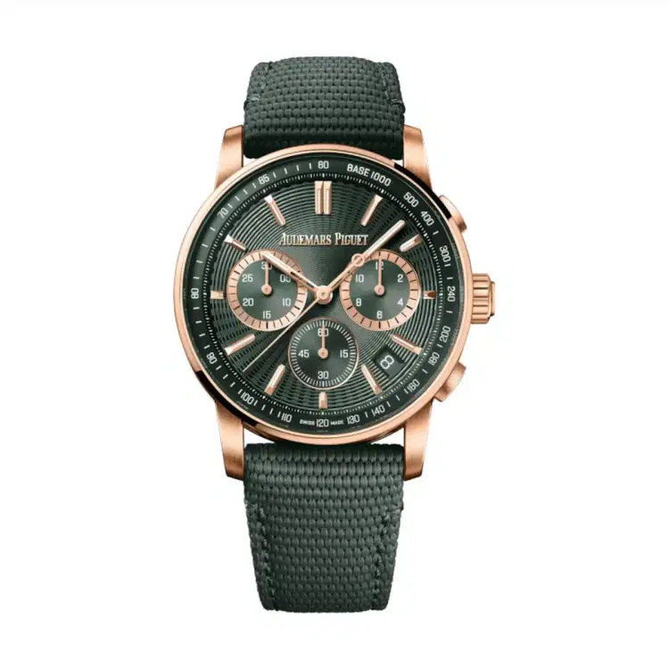 Audemars Piguet 26393OR.OO.A056KB.01 Code 11.59 Green Dial Green Rubber Strap Watch-Hover-Image