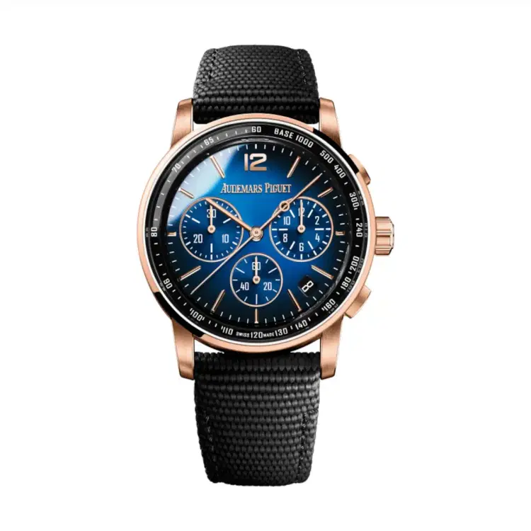 Audemars Piguet 26393OR.OO.A002KB.03 Code 11.59 Blue Dial Black Rubber Strap Watch-Hover-Image