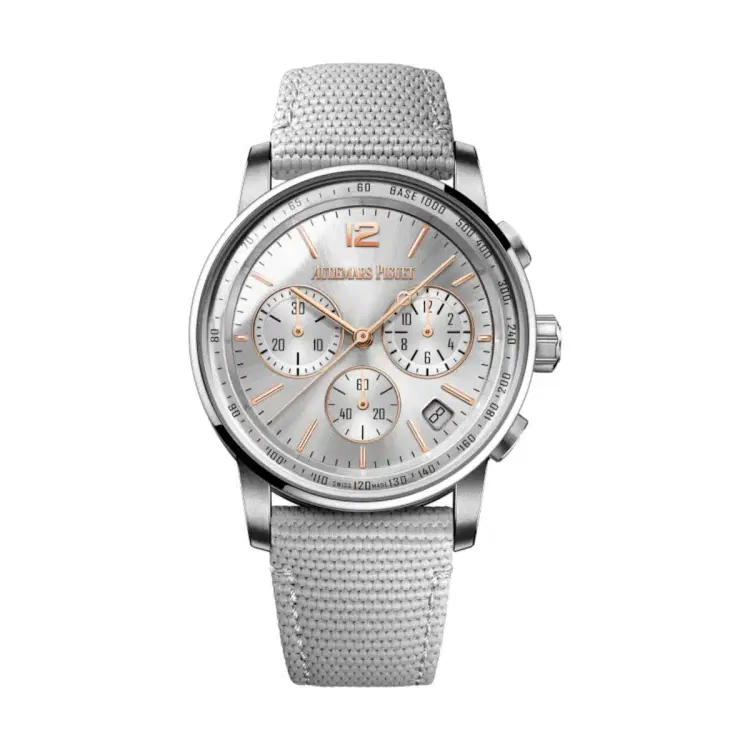 Audemars Piguet 26393CR.OO.A008KB.01 Code 11.59 Grey Sunburst Dial Grey Rubber Strap Watch-Hover-Image