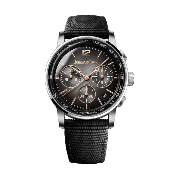 Audemars Piguet 26393CR.OO.A002KB.01 Code 11.59 Grey Sunburst Dial Black Rubber-Coated Strap Watch-Hover-Image