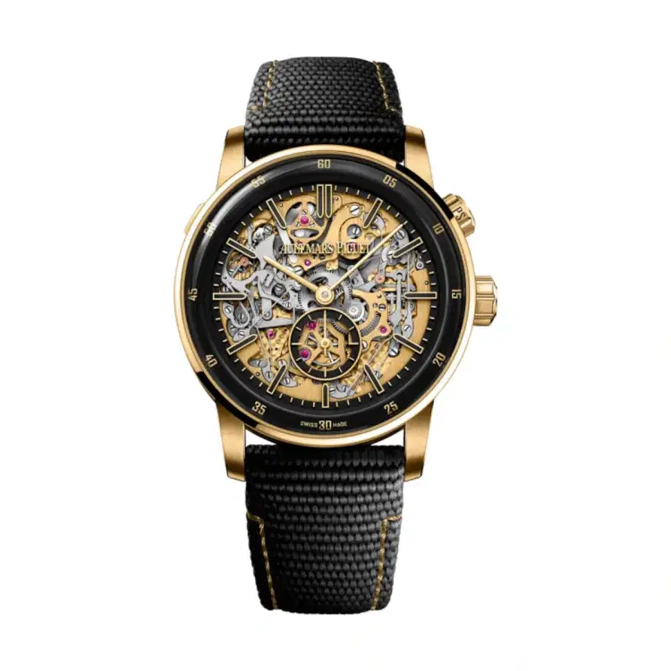 Audemars Piguet 26397QA.OO.D002KB.01 Code 11.59 Yellow Gold Dial Black Rubber Strap Watch-Hover-Image