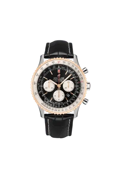 Breitling UB0127211B1P2 Navitimer B01 Chronograph 46 Stainless Steel and 18K Red Gold Black Dial 46mm