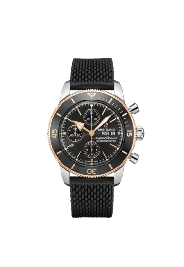 Breitling U13313121B1S1 Superocean Heritage Chronograph 44 Stainless Steel and 18K Red Gold Black Dial