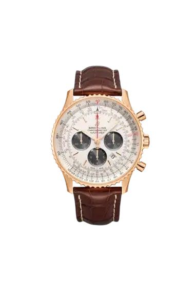 Breitling RB0127121G1P2 Navitimer B01 Chronograph 46 18K Rose Gold Silver Dial 46mm