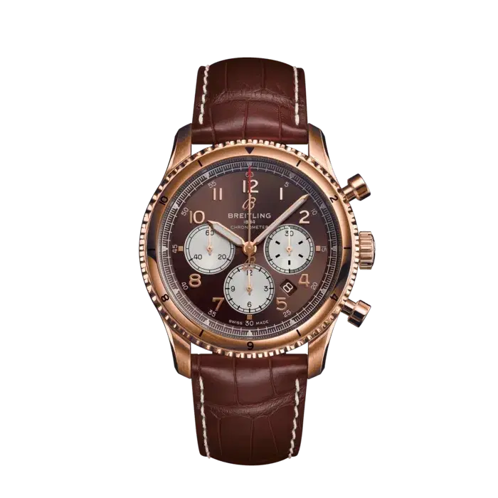 Breitling RB0119131Q1P1 Aviator 8 B01 Chronograph 43 18k Rose Gold Bronze Dial
