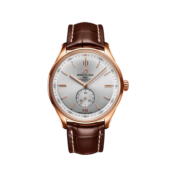 Breitling R37340351G1P1 Premier Automatic 40 18k Rose Gold Silver Dial