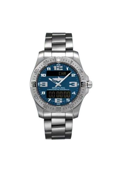 Breitling E79363101C1E1 Aerospace Evo 43mm Titanium Mariner Blue Dial