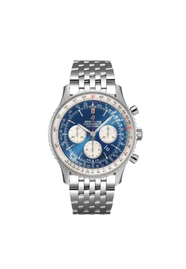 Breitling AB0127211C1A1 Navitimer B01 Chronograph 46 Stainless Steel Aurora Blue Dial Watch-Hover-Image