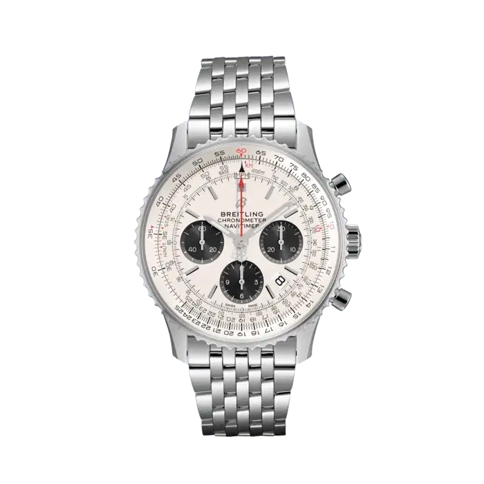 Breitling AB0121211G1A1 Navitimer B01 Chronograph 43 Stainless Steel Mercury Silver Dial-Hover-Image