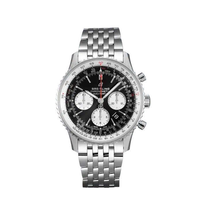 Breitling AB0121211B1A1 Navitimer B01 Chronograph 43 Stainless Steel Black Dial-Hover-Image