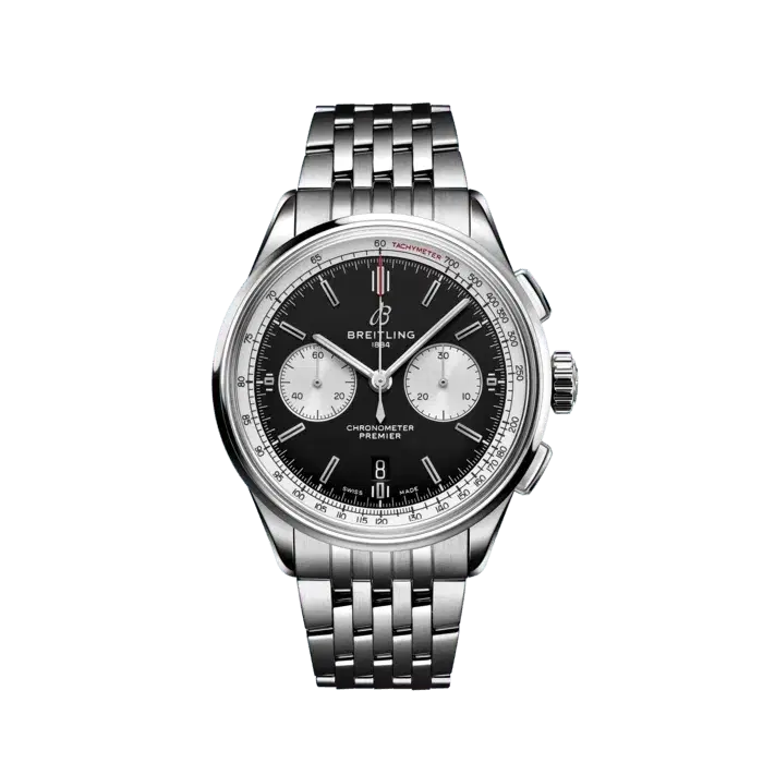 Breitling AB0118371B1A1 Premier B01 Chronograph 42 Stainless Steel Black Dial