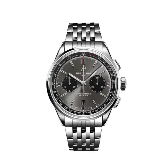 Breitling AB0118221B1A1 Premier B01 Chronograph 42 Stainless Steel Anthracite Grey Dial