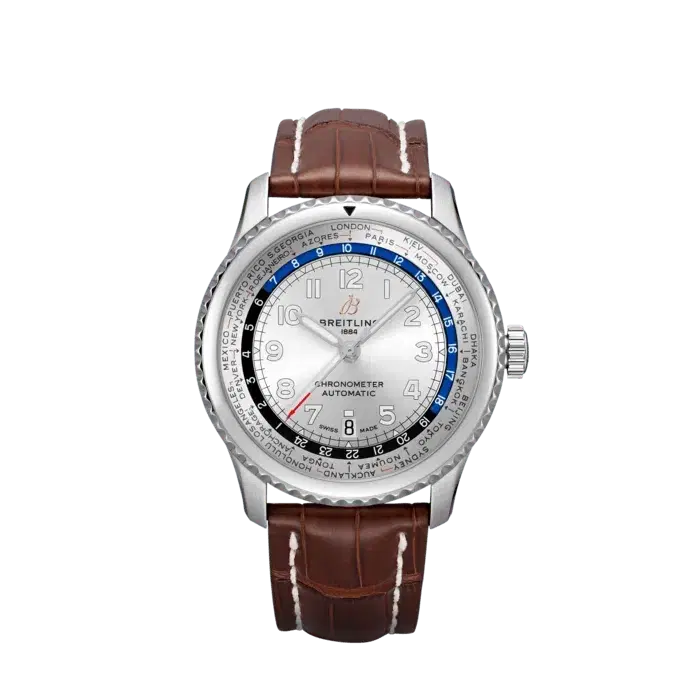 Breitling AB3521U01G1P1 Aviator 8 B35 Automatic Unitime 43 Stainless Steel Silver dial-Hover-Image