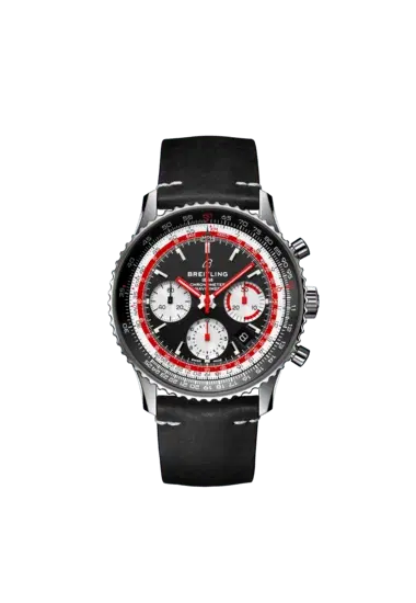 Breitling AB01211B1B1X1 Navitimer B01 Chronograph 43 Swissair Stainless Steel Black Dial