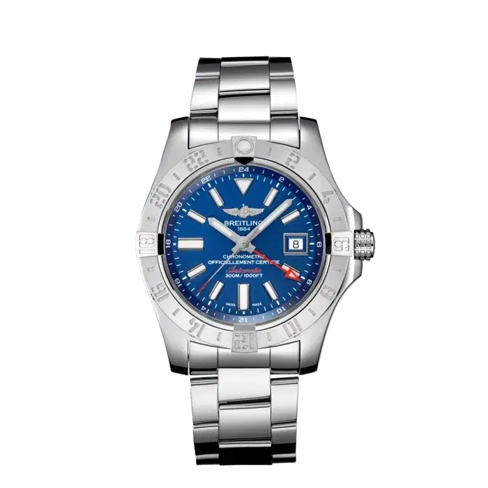 Breitling A32390111C1A1 Avenger II GMT Stainless Steel 43mm "Mariner Blue" Dial-Hover-Image