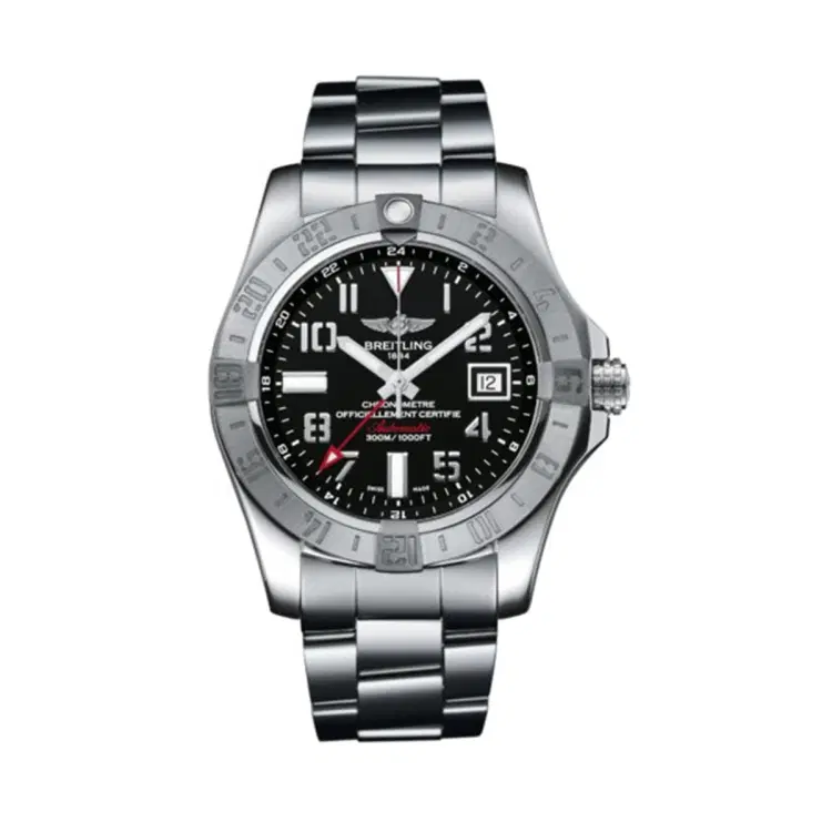 Breitling A32390111B1A1 Avenger II GMT Stainless Steel 43mm "Volcano Black" Dial-Hover-Image