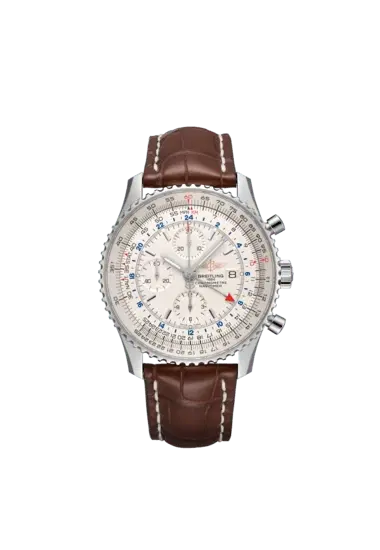 Breitling A24322121G1P1 Navitimer Chronograph GMT 46 Stainless Steel Silver Dial-Hover-Image