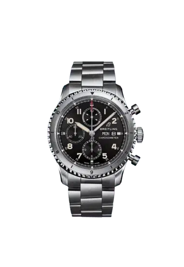 Breitling A13316101B1A1 Aviator 8 Chronograph Stainless Steel, Black Dial