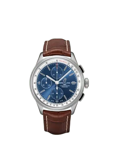 Breitling A13315351C1P2 Premier Chronograph 42 Stainless Steel Blue Dial Watch-Hover-Image