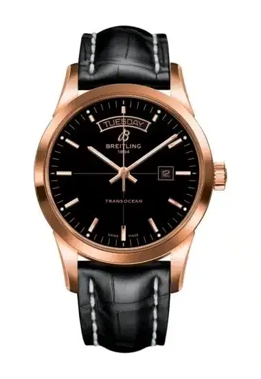 Breitling R45310121B1P1 Transocean Day & Date 43mm 18k Red Gold Black Dial-Hover-Image