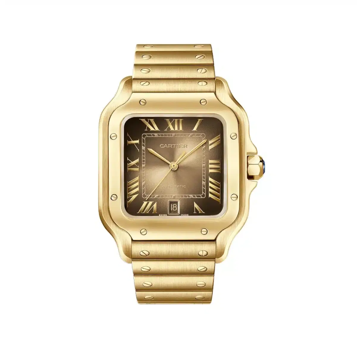 Cartier WGSA0095 Santos de Cartier Yellow Gold Sunray Dial Large