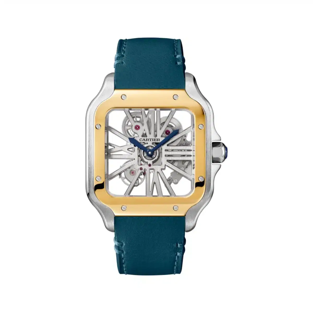 Cartier WHSA0024 Santos de Cartier Yellow Gold Skeleton Dial Large