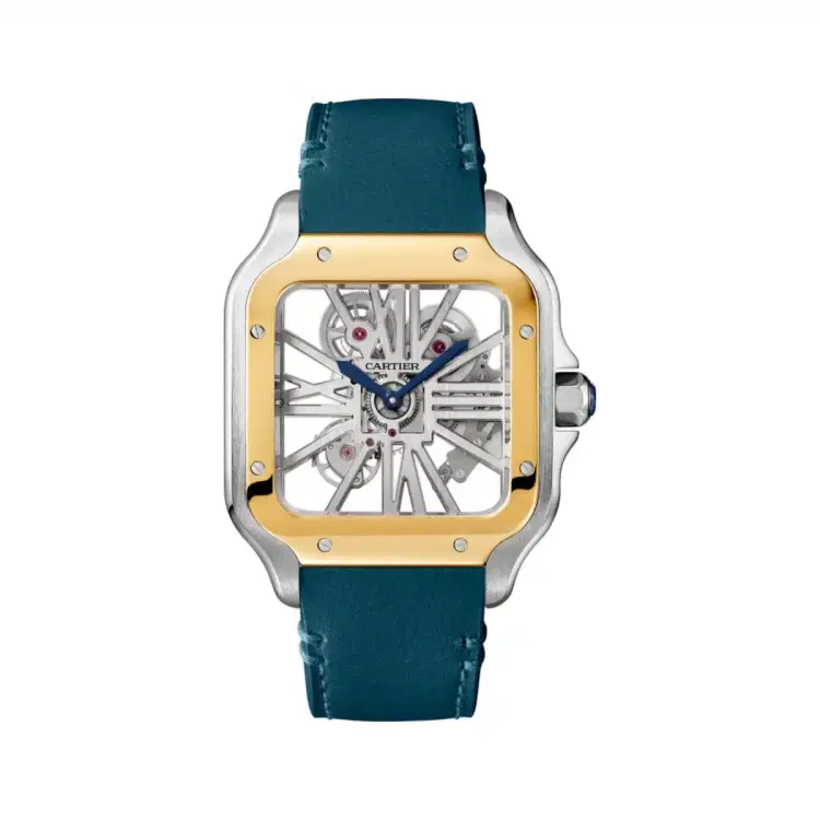 Cartier WHSA0024 Santos de Cartier Yellow Gold Skeleton Dial Large-Hover-Image