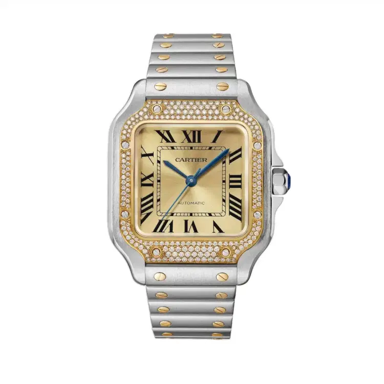 Cartier W3SA0007 Santos de Cartier Golden Sunray Dial Medium-Hover-Image