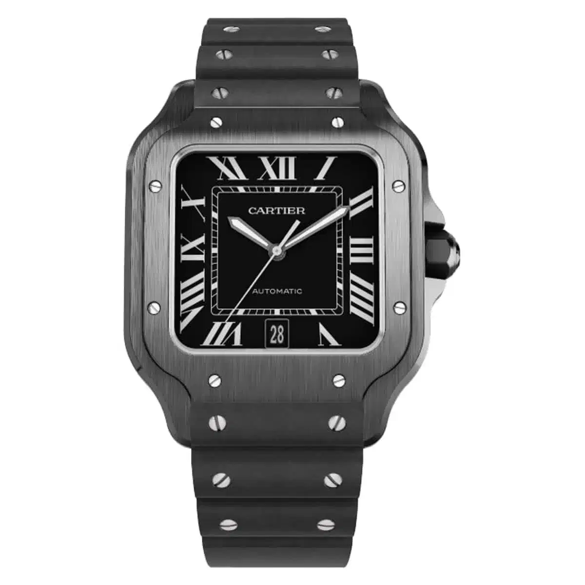 Cartier WSSA0039 Santos De Cartier Black ADLC Steel Large Watch