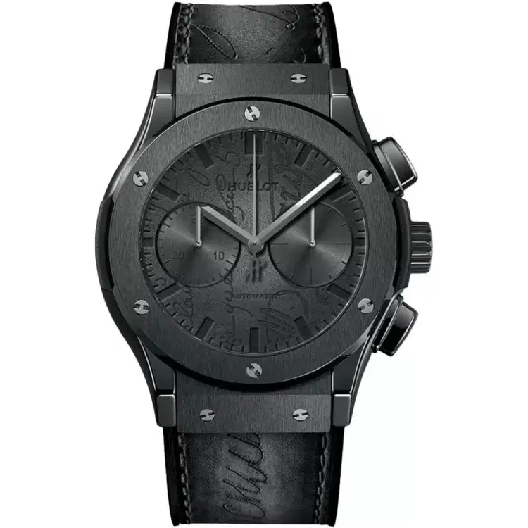 Hublot 521.cm.0500.vr.ber17 Classic Fusion Chronograph 45mm Mens Watch Berluti Scritto All Black-Hover-Image