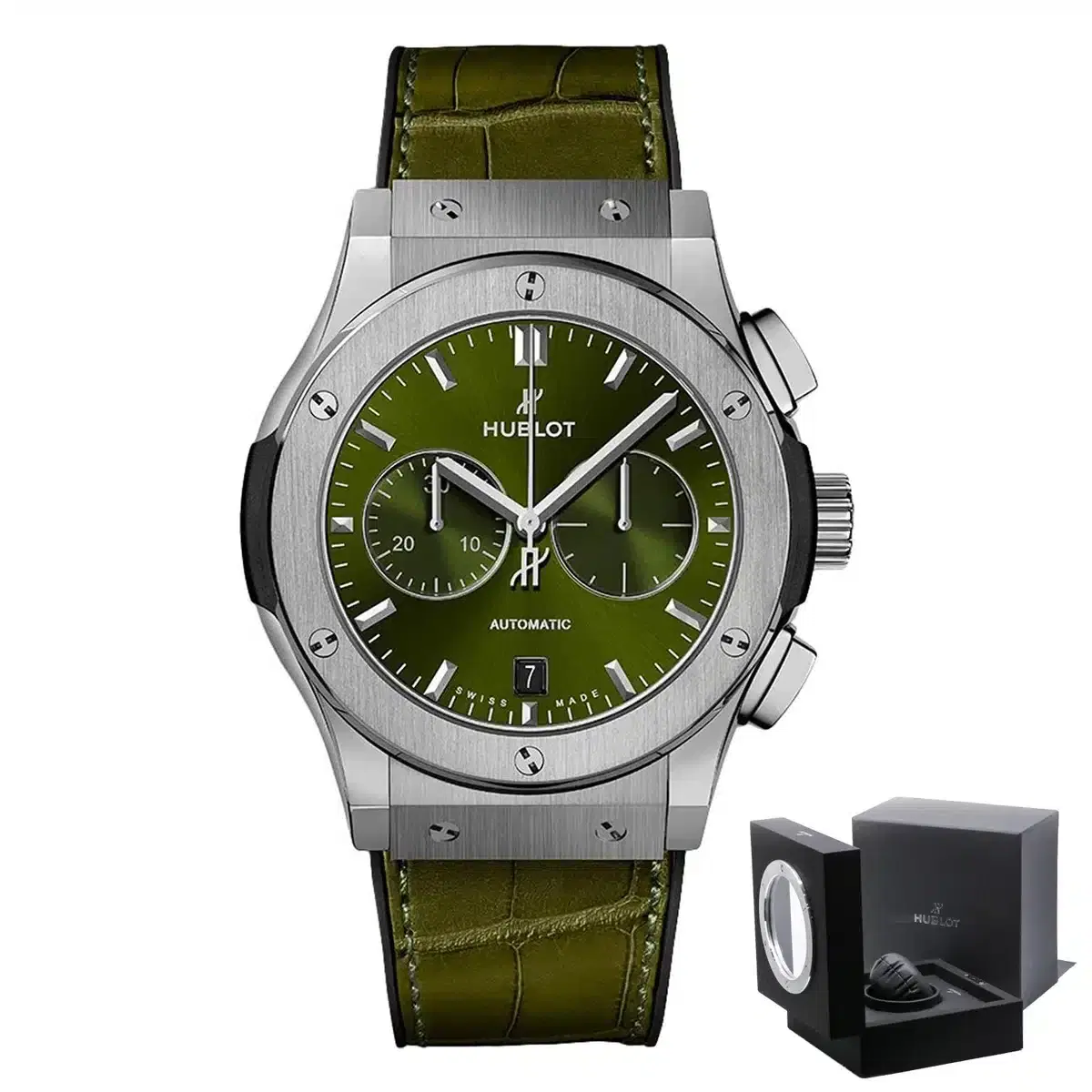 Hublot 541.nx.8970.lr Classic Fusion Chronograph Green Dial 42mm Men's Watch