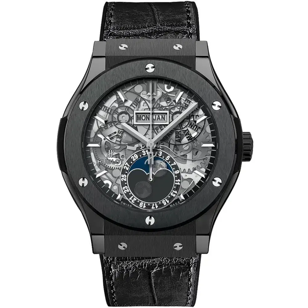 Hublot 517.cx.0170.lr Classic Fusion Aerofusion Moonphase 45mm Mens Watch Black Magic