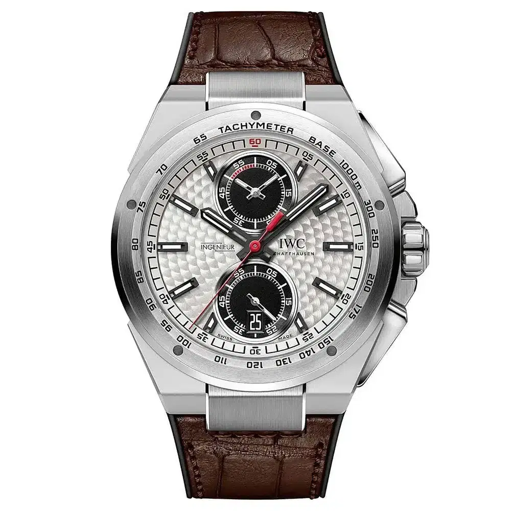 IWC IW378505 Ingenieur Silver Dial Leather Strap Automatic Chrono Watch