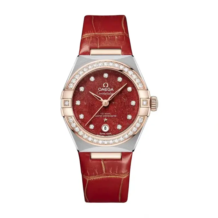 Omega 131.28.29.20.99.002 Co-Axial Red Diamonds Dial-Hover-Image
