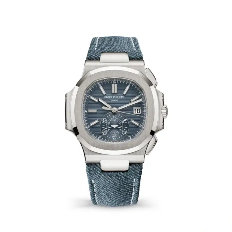 Patek Philippe 5980/60G-001 Nautilus Blue-Gray Dial Blue-Gray Leather Strap-Hover-Image