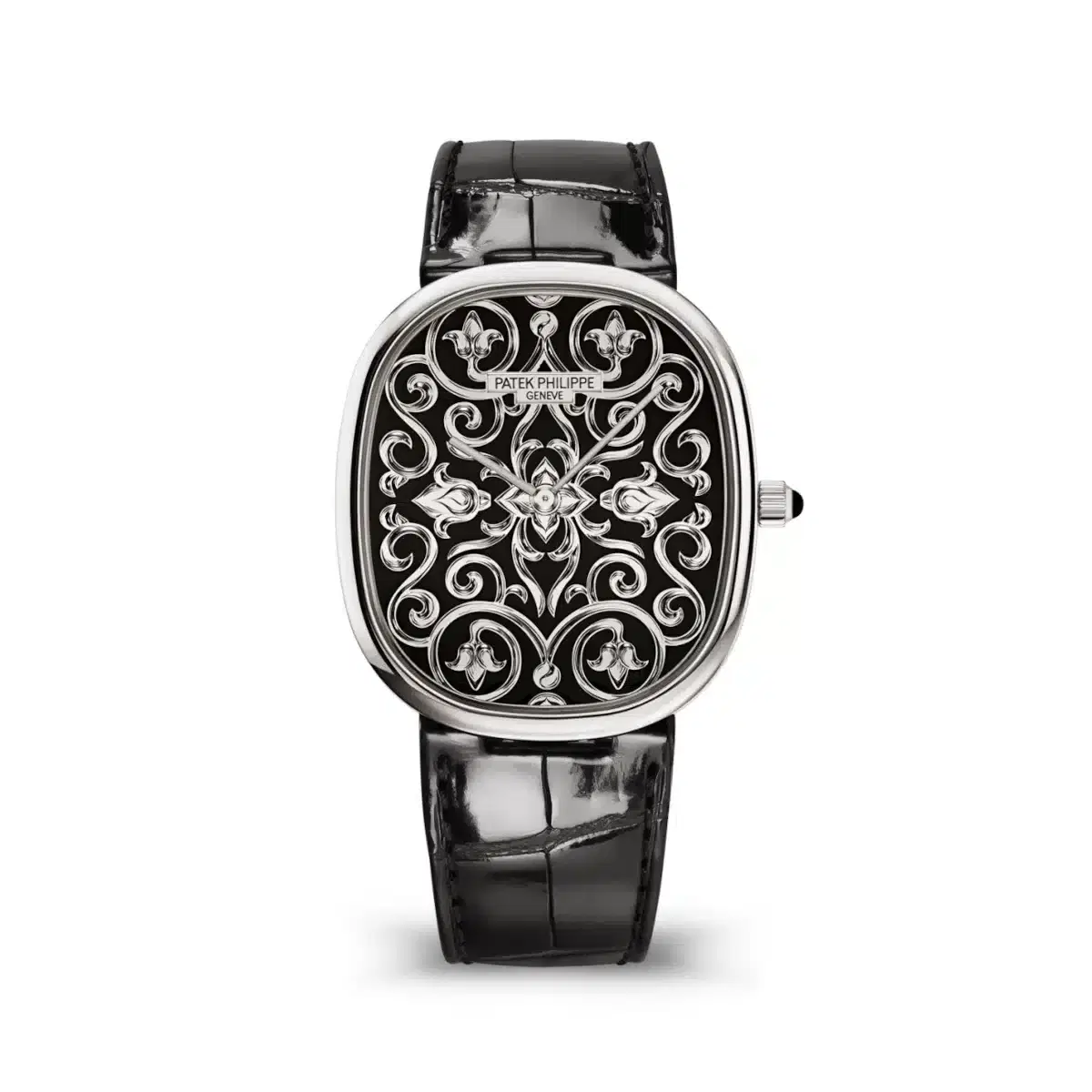 Patek Philippe 5738-51G-001 Golden Ellipse Black Dial Black Leather Strap