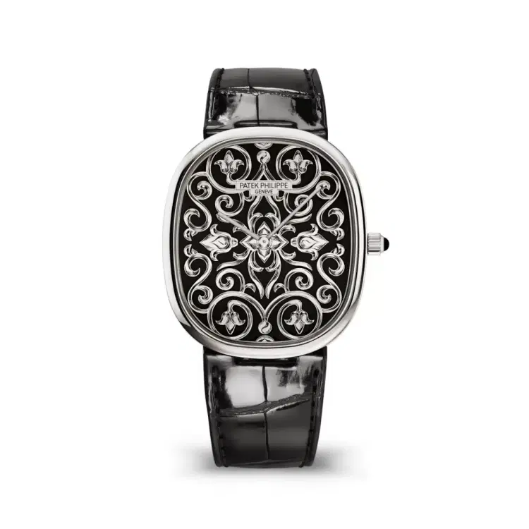 Patek Philippe 5738-51G-001 Golden Ellipse Black Dial Black Leather Strap-Hover-Image