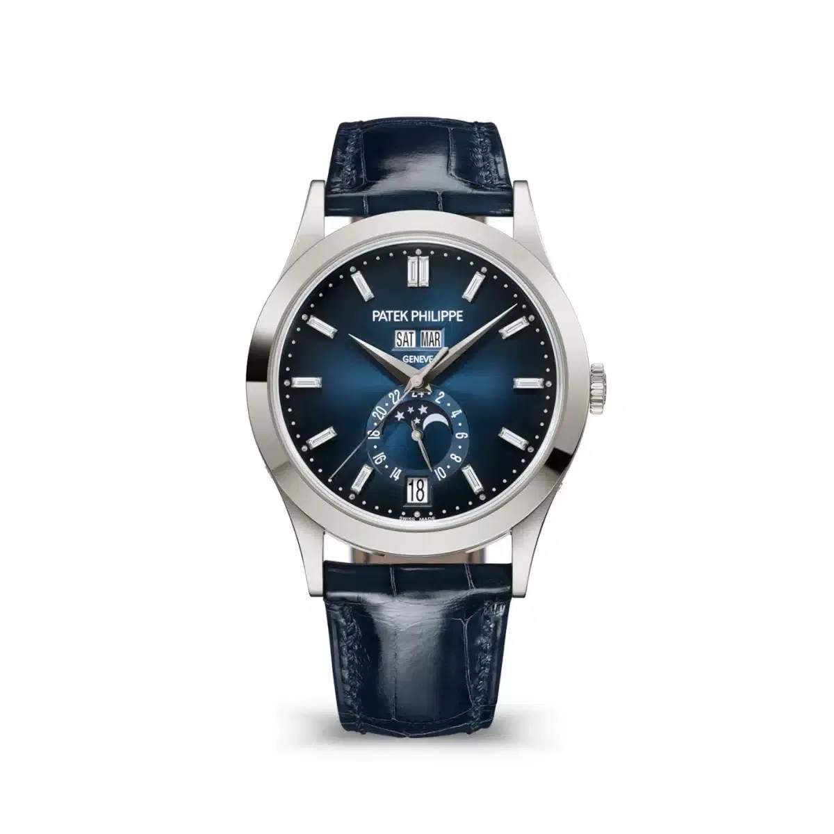 Patek Philippe 5396G-017 Complications Blue Dial Navy Blue Leather Strap