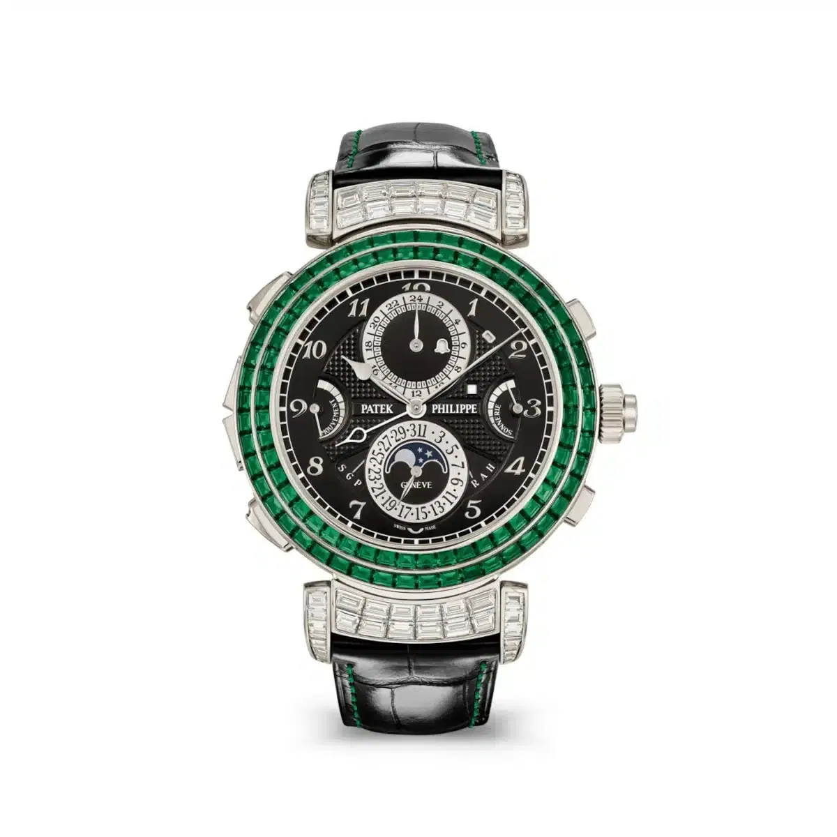Patek Philippe 6300-403G-001 GRAND Complications Black Dial Black Leather Strap