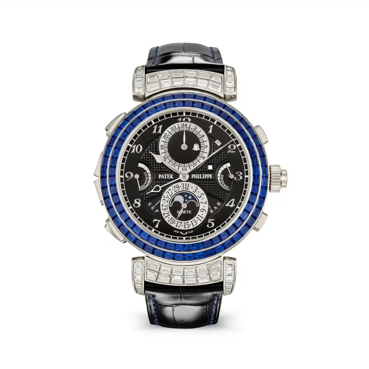 Patek Philippe 6300-401G-001 GRAND Complications Black Dial Black Leather Strap