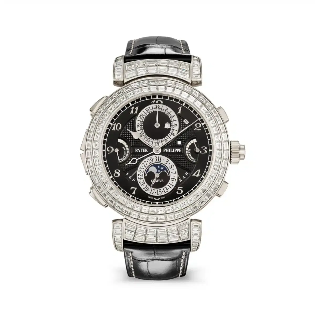 Patek Philippe 6300-400G-001 GRAND Complications Black Dial Black Leather Strap
